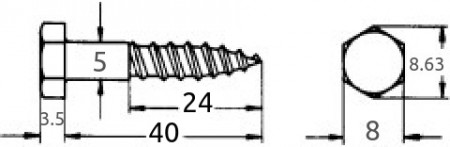 Fransk tre-skrue 5x40mm