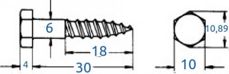 Fransk treskrue 6x30mm