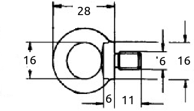 M6 løftebolt, ring-bolt