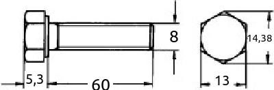 M8 x 60mm maskinskrue