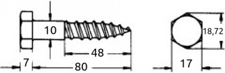 Fransk treskrue 10x80mm