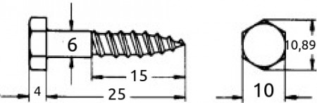 Fransk treskrue 6x25mm