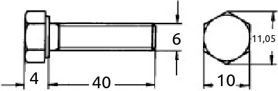M6 x 40mm maskinskrue