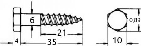 Fransk treskrue 6x35mm