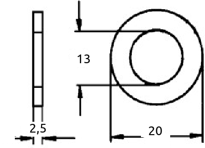 M12 stoppskive, mellomlagsskive