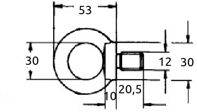 M12 løftebolt, ring-bolt, smidd utgave