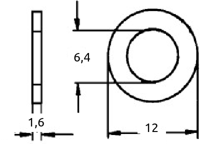 M6 stoppskive, mellomlagsskive