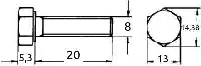 M8 x 20mm maskinskrue