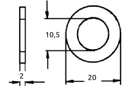 M10 stoppskive, mellomlagsskive