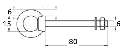 6x80mm øyeskrue båt maskingjenget
