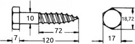 Fransk treskrue 10x120mm