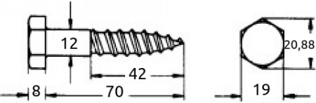 Fransk treskrue 12x70mm