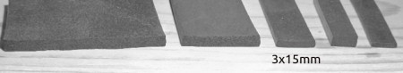 3x15mm skumgummi-list