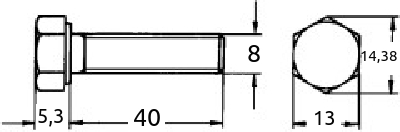 M8 x 40mm maskinskrue