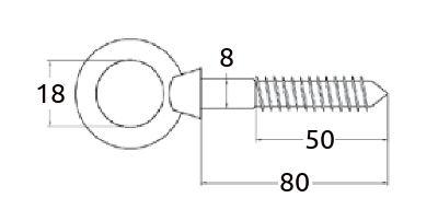8x80mm øyeskrue båt tre-gjenget