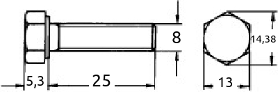 M8 x 25mm maskinskrue